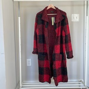 NWT Buffalo Plaid Red Sweater | Cardigan | Duster | Women’s S